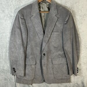 Woodmere Blazer 42R Men's Gray Corduroy Sport Coat 2 Button Classic Jacket